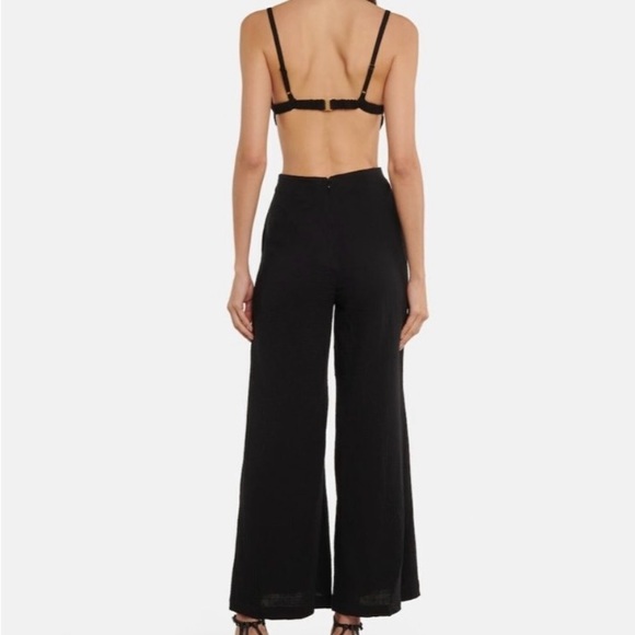 Jonathan Simkhai - MABEL TEXTURED
GAUZE CUTOUT JUMPSUIT - Size Small - Black - Picture 5 of 10